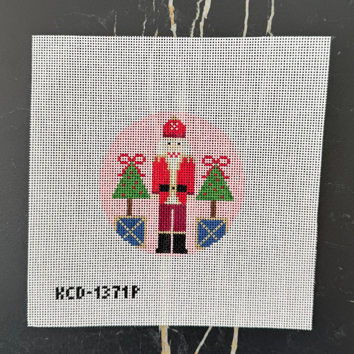 Pink Santa Nutcracker Round