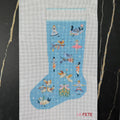 12 Days of Christmas Stocking in Blue