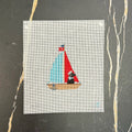 Black Labrador in Sailboat