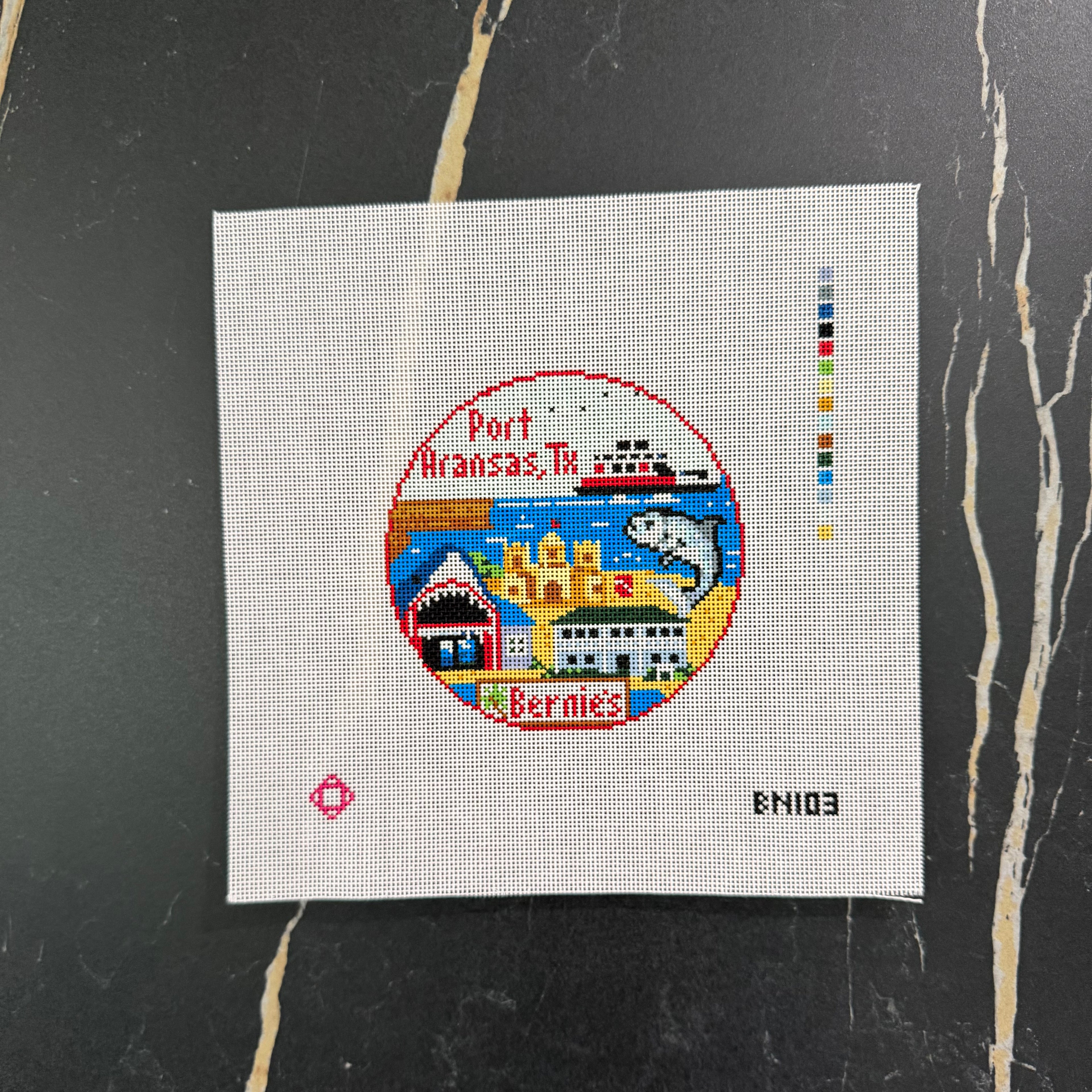 Port Aransas Travel Round Canvas