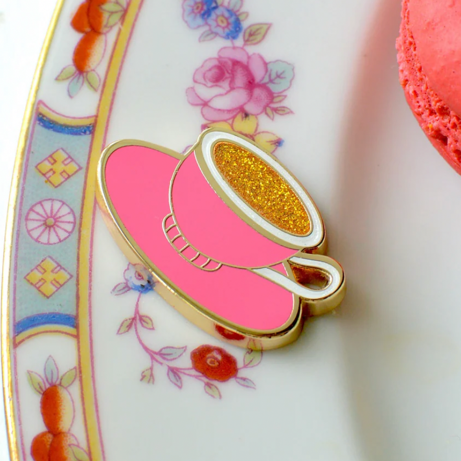 Hot Pink Tea Cup Needleminder